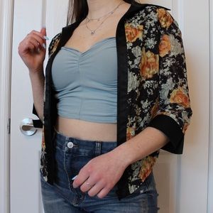 Vintage Lacey Zip-Up Barketti Kimono Coverup